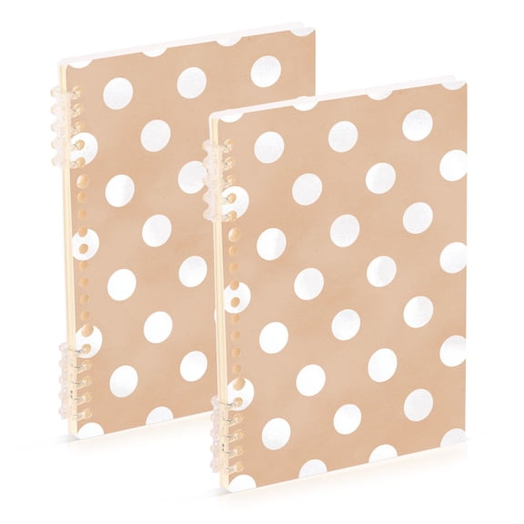 Pastel Background White Dots Notebook Detachable Coil Notebook Diary Plan Book A5 Size 60 Pages 1 Pack