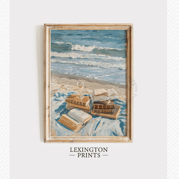 Pastel Beach Bookish Coastal Summer Poster, Poster Only, Poster Home Decor, Poster Only