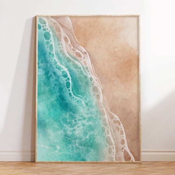Pastel Beach Print, Minimalist Coastal Wall Art, Neutral Beachy Art, Beach Wave Art, Trendy Coastal Granddaughter Wall Art, Modern Wall Decor, 8x12 UNFRAMED