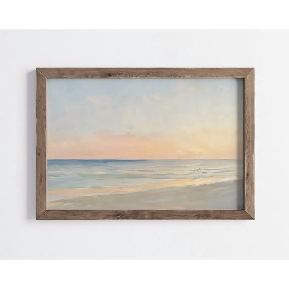 Pastel Beach Sunset, Ocean Sunrise Wall Art, Neutral Seascape Artwork, Summer Sea Landscape Decor, Coast Poster Decor, Size 8x12 UNFFRAMED F03.1.8l1282