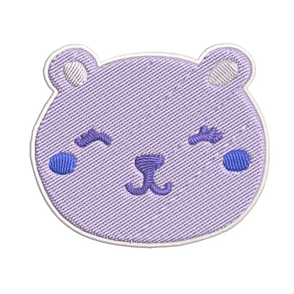 Pastel Bear Cut Out 3" Iron On Or Sew On Embroidered Fabric Badge Patch Cute Kids Children Iconic Series