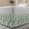 thumbnail image 1 of Pastel Bed Skirt, Rainbow Unicorns Flying in Sky with Clouds Children Cheerful Kids Nursery Theme, Elastic Bedskirt Dust Ruffle Wrap Around for Bedding Decor, 4 Sizes, Multicolor, by Ambesonne, 1 of 2