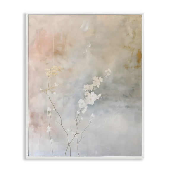 Stupell Industries Pastel Blossom Abstract Floral White Framed Giclee Art, design by Creative Studio