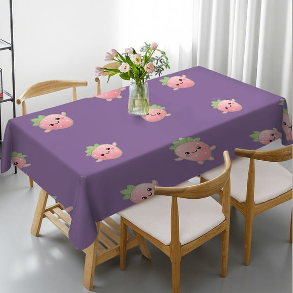 Pastel Blossom Berries Rectangular Tablecloth, Kitchen Accessories - Festive Table Setting Tablecloths rectangle tables large size, Cafe, dinner, brunch, buffet, picnic