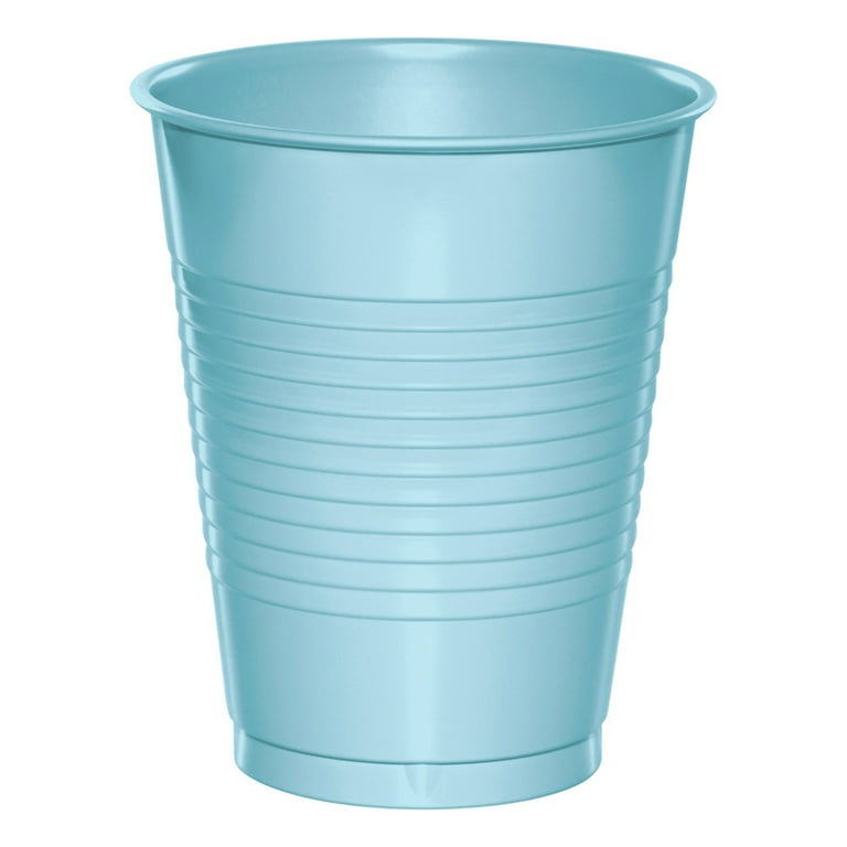 Pastel Blue 16 oz Plastic Cups 60 Count for 60 Guests