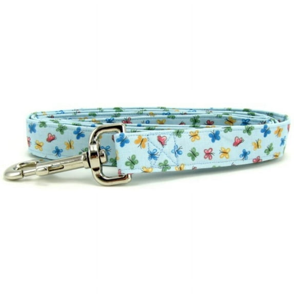 Pastel Blue Butterflies Dog Leash - Size - Mini