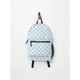 thumbnail image 1 of Pastel Blue Checkerboard 80s Aesthetic Pattern Backpack, Back To School Backpack, 1 of 3