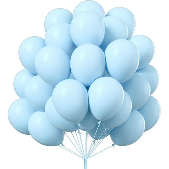Pastel Blue Latex Party Balloons, 100 Pack 12 inch Round Light Blue Baby Blue Balloons for for Balloon Garland Balloon Arch as Birthday Party Decorations, Wedding Decorations, Baby Shower Decorations