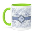 thumbnail image 1 of 3dRose, Pastel Blue Mums, Elegant Banner, Administrative Professionals Day, 11oz Two-Tone Green Mug, 1 of 7