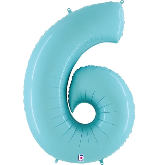 Pastel Blue Number 6 Balloon 40"