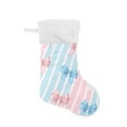 thumbnail image 1 of Pastel Blue Pink White Bows on Stripes Christmas Stockings Large Capacity 18 inch Gift Bag with Hook Xmas Holiday Decor 1 Pack, 1 of 8