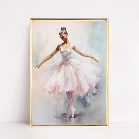Pastel Blush Ballerina Dancer Print Ballet Preppy Boho Wall Art Decor Teen Dancer Girly Room Or Art, Unframed Paper Print