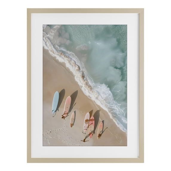Stupell Industries Pastel Boards on Shore Birch Framed Print Under Glass, design by LSR Design Studio, 23 x 17
