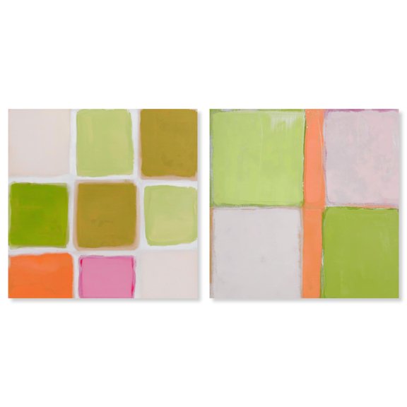 Pastel Boho Minimalist Harmony Canvas Print Colorful Wall Decor Set by Art Remedy, Gallery Wrapped, 30 x 30