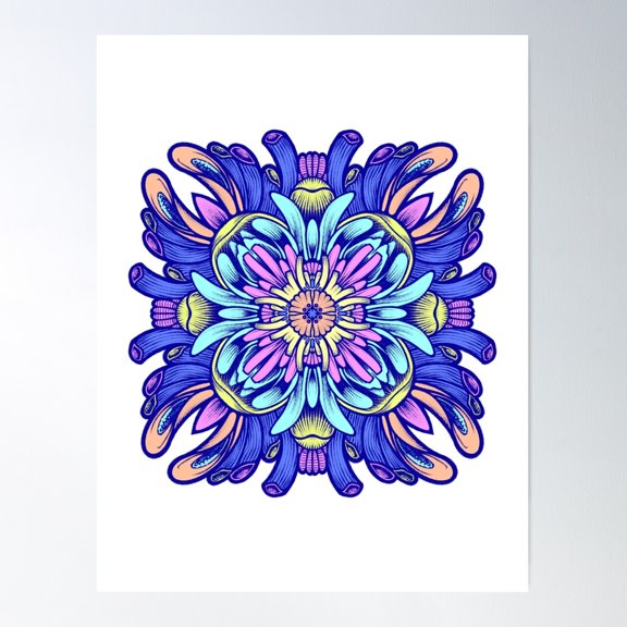 Pastel Bright Flower Poster Wall Art, Modern Wall Decor For Living Room Bedroom, 24x36 UNFRAMED