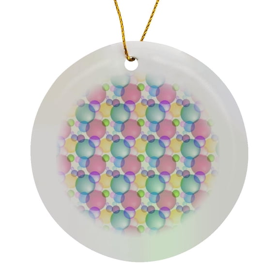 3drose, Pastel Bubbles, Circle Porcelain Ornament