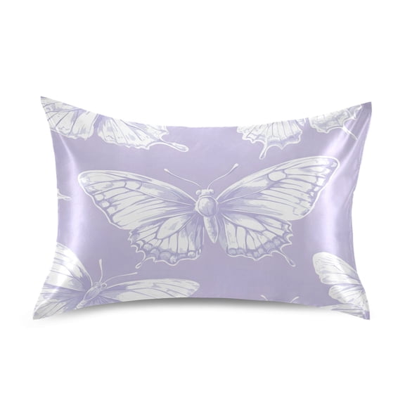 Pastel Butterflies Luxury Silky Soft Pillowcase Standard Size Wrinkle Resistant Envelope Closure 20x26in