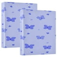 thumbnail image 1 of Pastel Butterflies Pattern 12.4x10.6in PVC Round Ring Binder, D-Ring 3-Hole, Metal Clip, 200 Sheets, 1 of 10