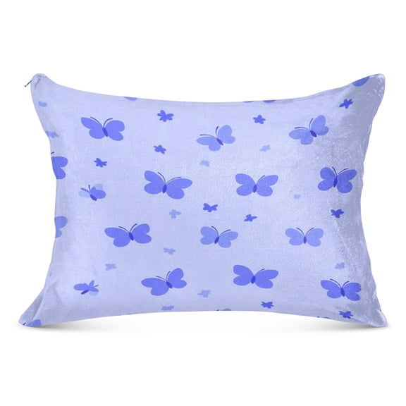 Pastel Butterflies Pattern Soft Plush Pillow Cover, Zippered Design, Comfortable for Bedroom and Sofa