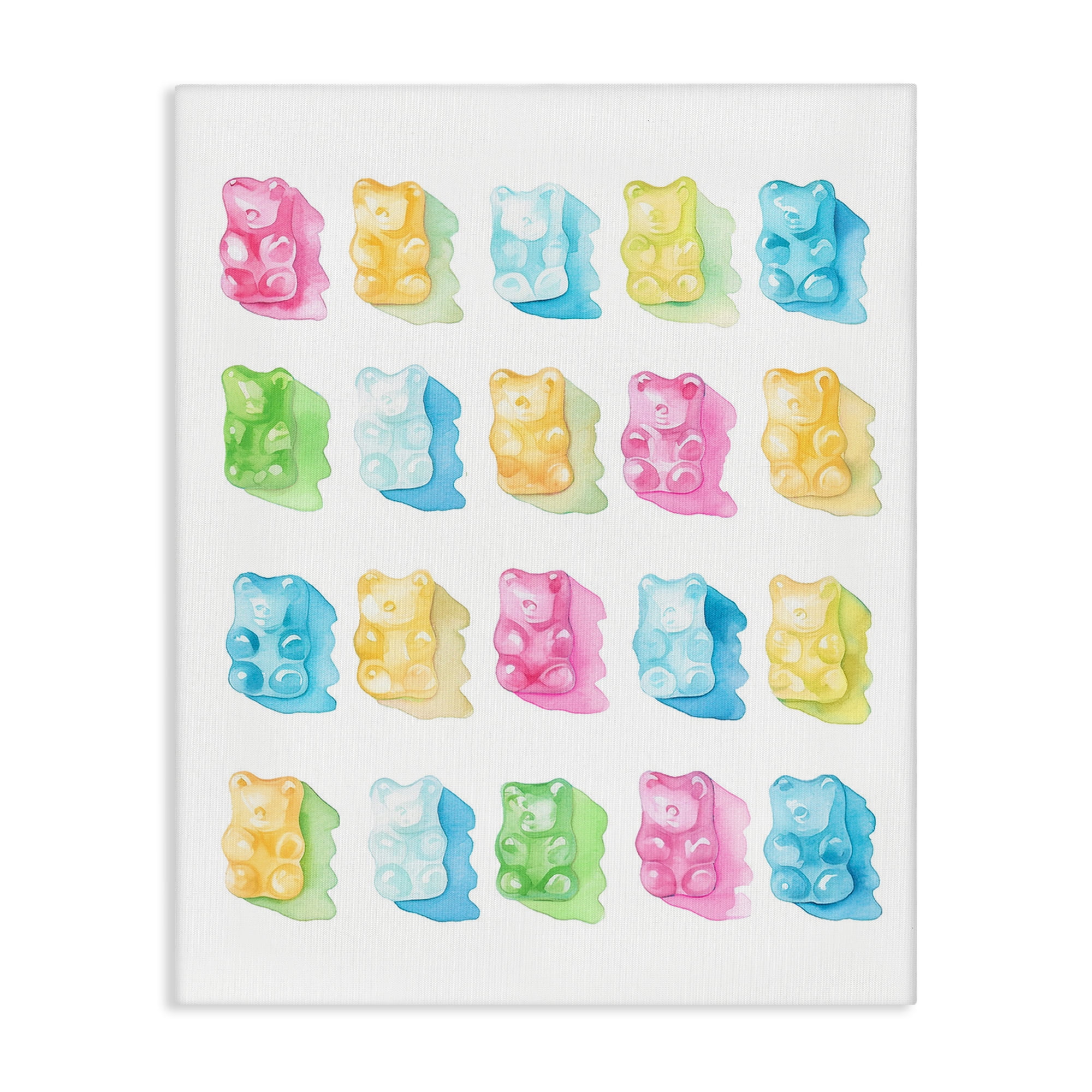 Pastel Candy Bears Collection Canvas Wall Art, design by Lil' Rue