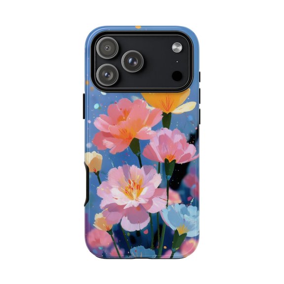 Pastel Carnation Flowers Pink Blue Shell 17 16 15 14 13 12 11 Pro Max