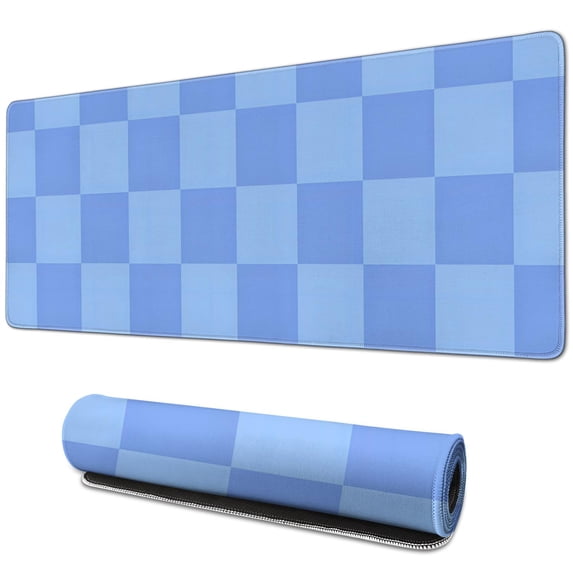 Pastel Checkered Mouse Pad - Cute Boho Design for Chic Home Offices, Anti-Slip Rubber, Ideal for Computers & Laptops, Large 31.5x11.8in, Aesthetic Pattern to Enhance Workspace Vibes