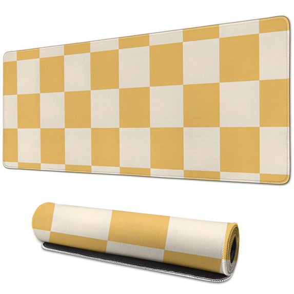 Pastel Checkered Mouse Pad, Cute Boho Mousepad for Home Office, Anti-Slip Rubber Mice pad for Computer & Laptop, 31.5x11.8inches, Pattern Aesthetic