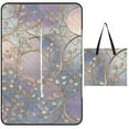 thumbnail image 1 of Pastel Circles Leafy Gold Branches Outdoor Picnic Blanket, Foldable Waterproof Beach Mat, Portable Beach Blanket for Beach Camping, Hiking, Family Concerts, 1 of 8