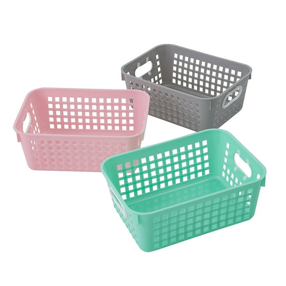 Pastel Classroom Storage Tall Baskets with Handles - 6 Pieces