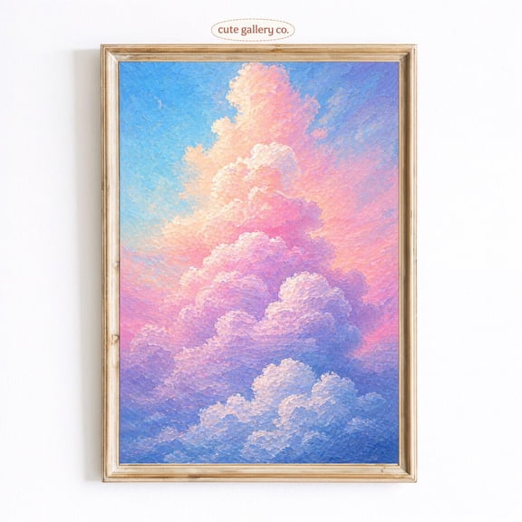 Pastel Cloud Dreamy Sky Wall Art Home Decor Unframed Paper Print