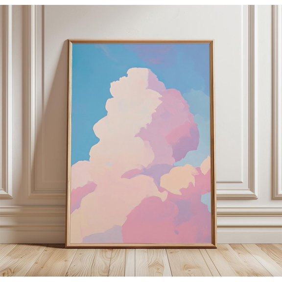 Pastel Cloud Sky Poster Soft Abstract Clouds Art Minimal Wall Decor 1