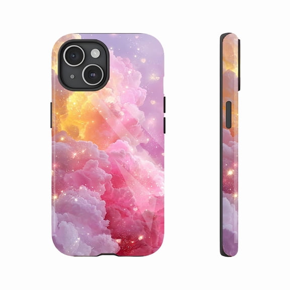 Pastel Cloud Starry Phone Case for Women, Durable Stylish Sparkling Design, Compatible with iPhone 11/12/13/14/15/16 (Pro Max/Plus)