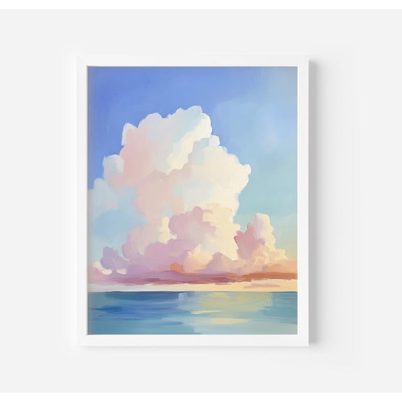 Pastel Cloud Sunset Poster Soft Colors Sky Wall Art, Unframed Poster Size 12x18 F03.1.19l951