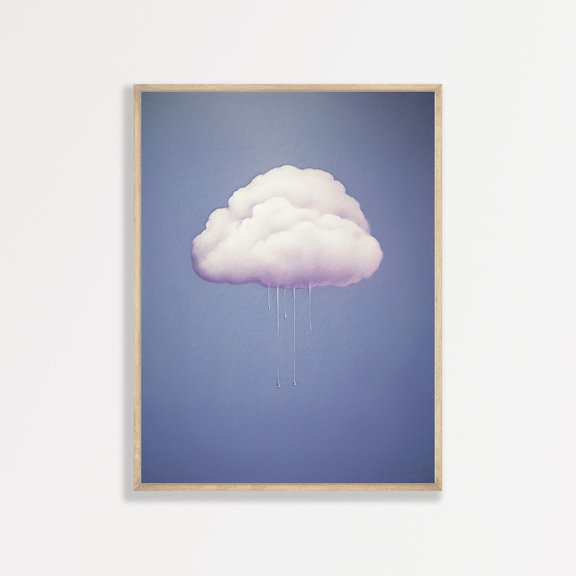 Pastel Cloud Wall Art Muted Purple Minimalist Poster