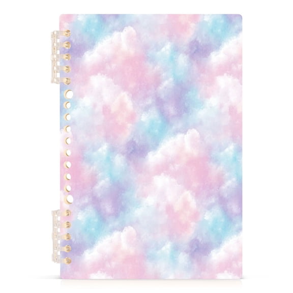 Pastel Clouds A5 8.3x5.7in PP Notebook, Adjustable Rings, 60 Sheets, Diary or Journey Note