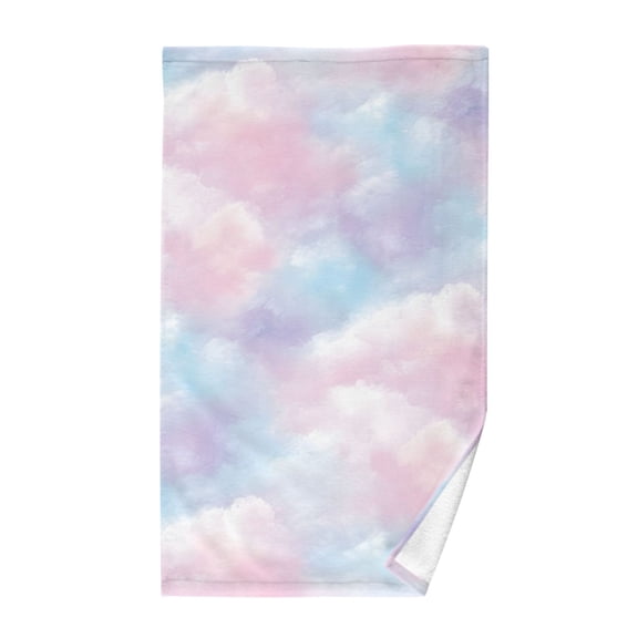 Pastel Clouds Bath Towel 100% Cotton Soft Thick High Absorbency Hand Face Towel Single Pack 16x28in