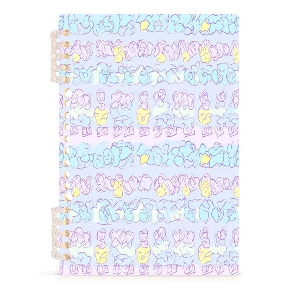 Pastel Clouds Design A5 8.3x5.7in PP Notebook, Adjustable Rings, 60 Sheets, Diary or Journey Note