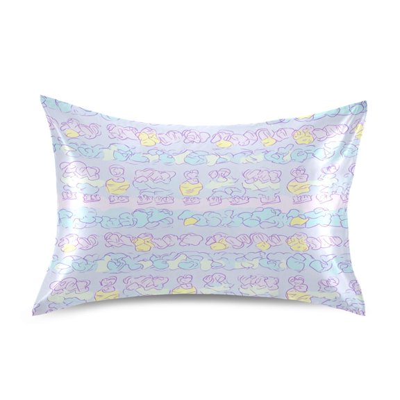 Pastel Clouds Design King Size Pillowcase Ultra Soft Silky Fabric Wrinkle Fade Resistant 20x40in