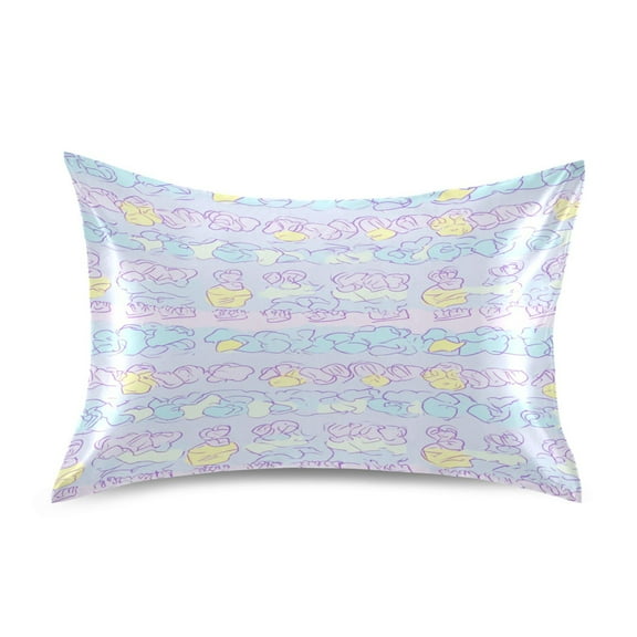 Pastel Clouds Design Satin Pillowcase 20''x30'' Double-Sided Print Soft Wrinkle Resistant