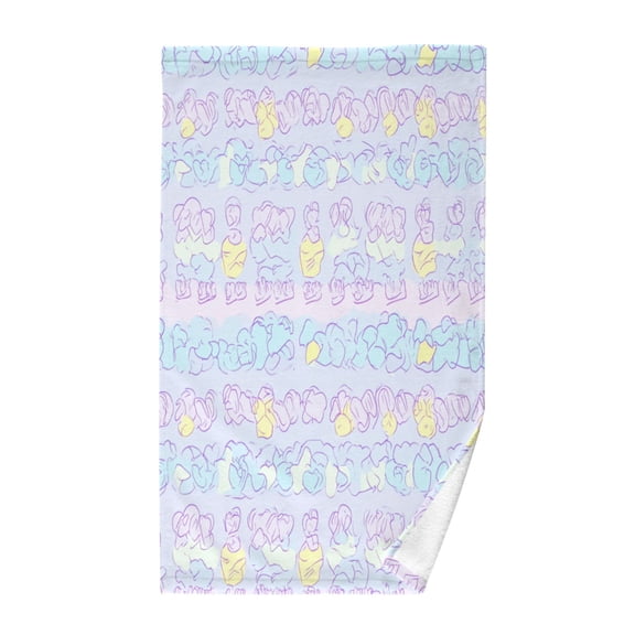 Pastel Clouds Design Soft 100% Cotton Towel, High Absorbency, Single Pack, 16" x 28"