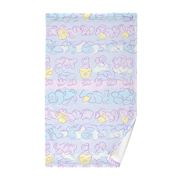 Pastel Clouds Design Stylish Bath Towel 100% Cotton Soft Thick High Absorbency Hand Face Towel Single Pack 16x28in
