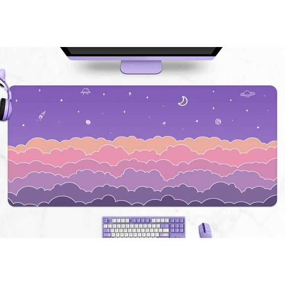 Pastel Clouds Mouse Mat Computer Pad For Lap Desk Mat Anime Mouse Pad Large Gaming Pad For Mouse And Keyboard