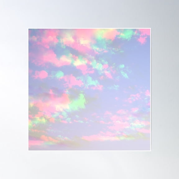Pastel Clouds Poster Wall Art, Modern Wall Decor, 16x16 UNFRAMED