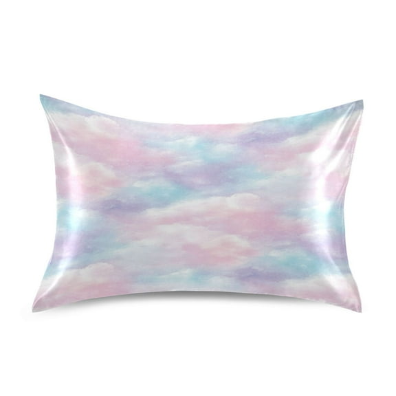 Pastel Clouds Standard Size Satin Pillowcase 20''x26'' Double-Sided Print Soft Wrinkle Resistant