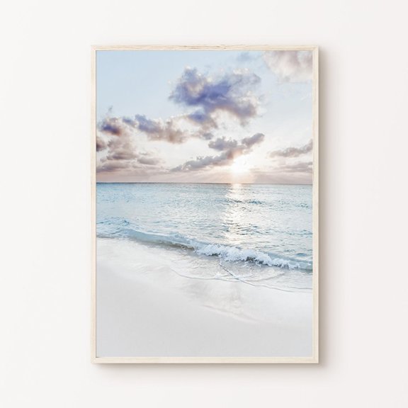 Pastel Coastal Ocean Waves Wall Art Poster Unframed Paper Print