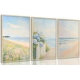 thumbnail image 1 of Pastel Coastal Wall Art Pink Beach Shell Pictures White sailboat Wall Decor Ocean Wildflowers Posters Summer Beachy Preppy Painting Print Artwork for Beach House Bedroom, 1 of 6