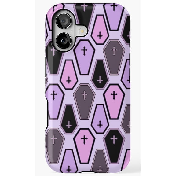 Pastel Coffin Goth Aesthetic Pattern Phone Case for iPhone 11 12 13 14 15 16 17 Pro Max