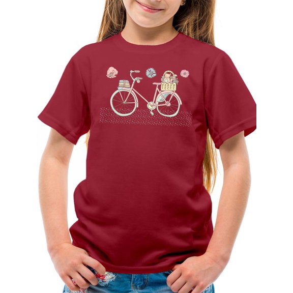 Pastel Color Bicycle T-Shirt Juniors -Image by Shutterstock, Medium