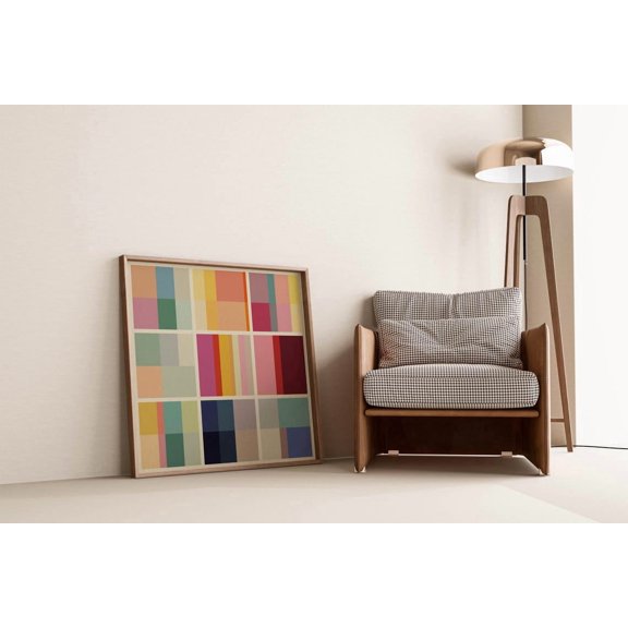 Pastel Color Blocks Geometric Square Home Wall Decor