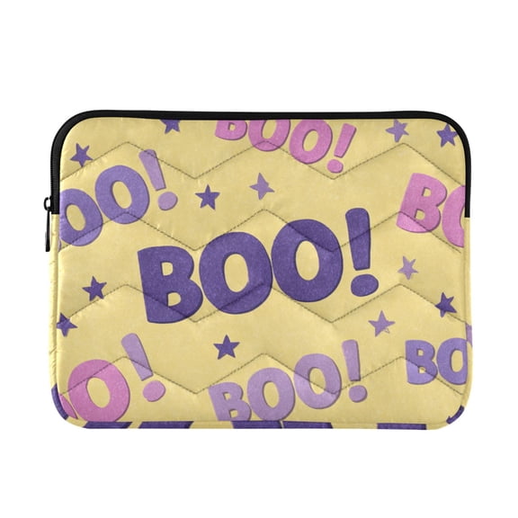 Pastel Color Boo Sign Stars Halloween Quilted Laptop Protective Cases Computer Sleeves Tablet Bags Briefcases M